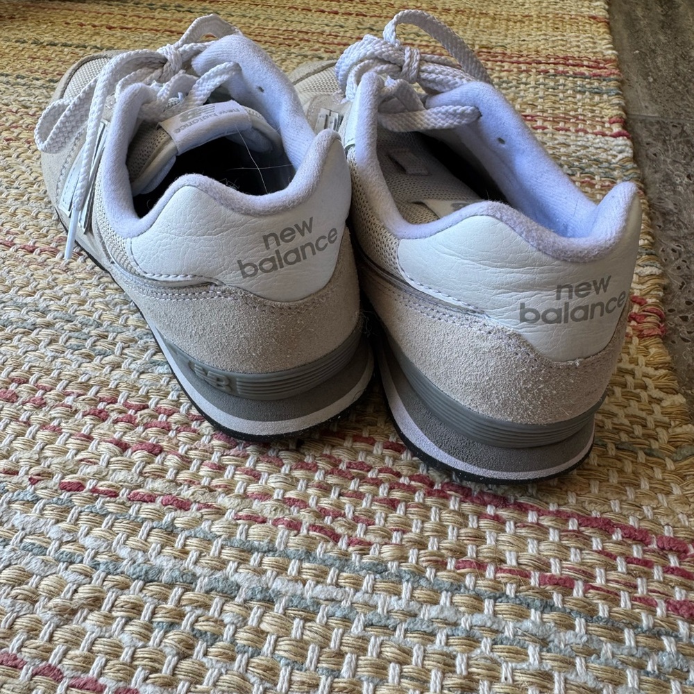 New Balance White & Light Gray Athletic Sneakers - Picture 2 of 3